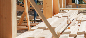 Stacked lumber.