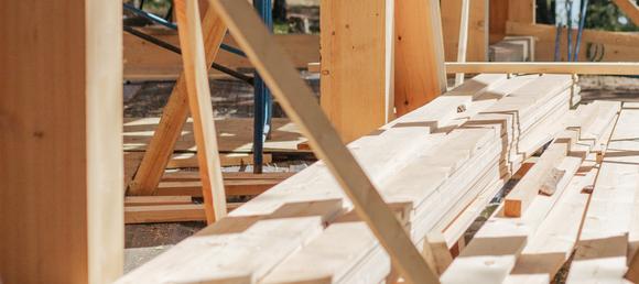 Stacked lumber.