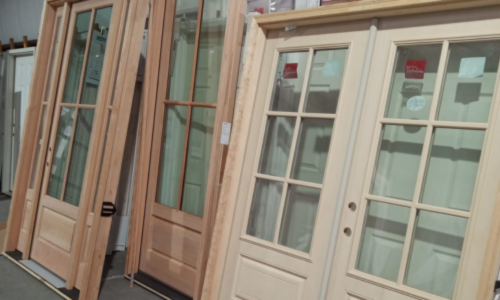 Wooden doors.
