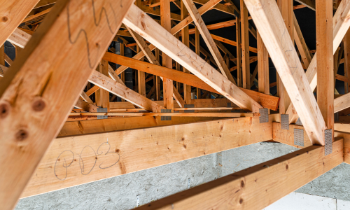 Wood trusses.